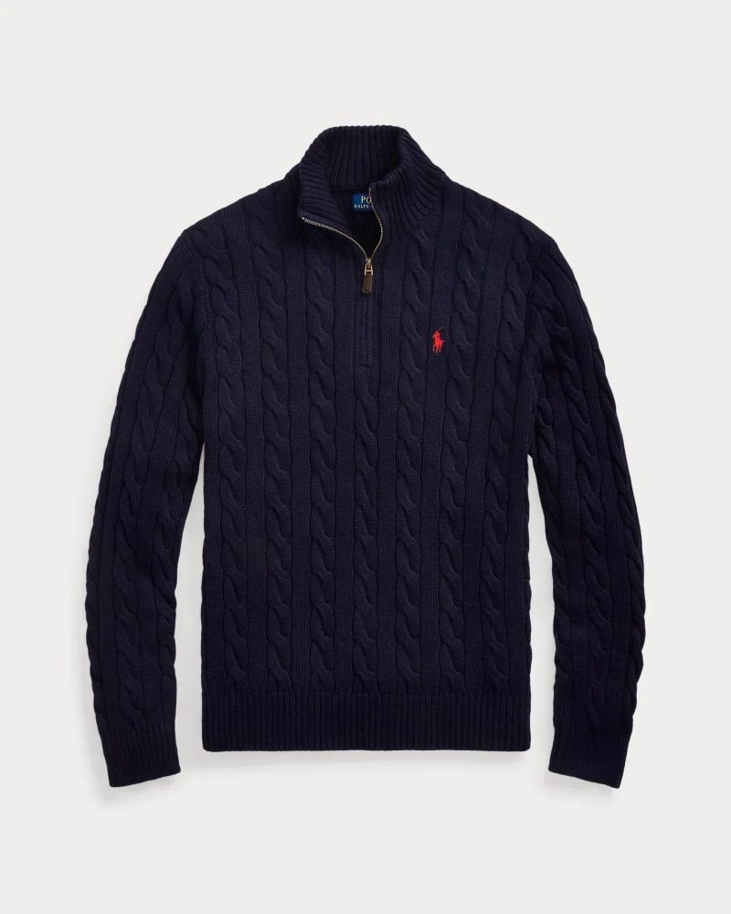 Pull zippé en coton torsadé – Image 2