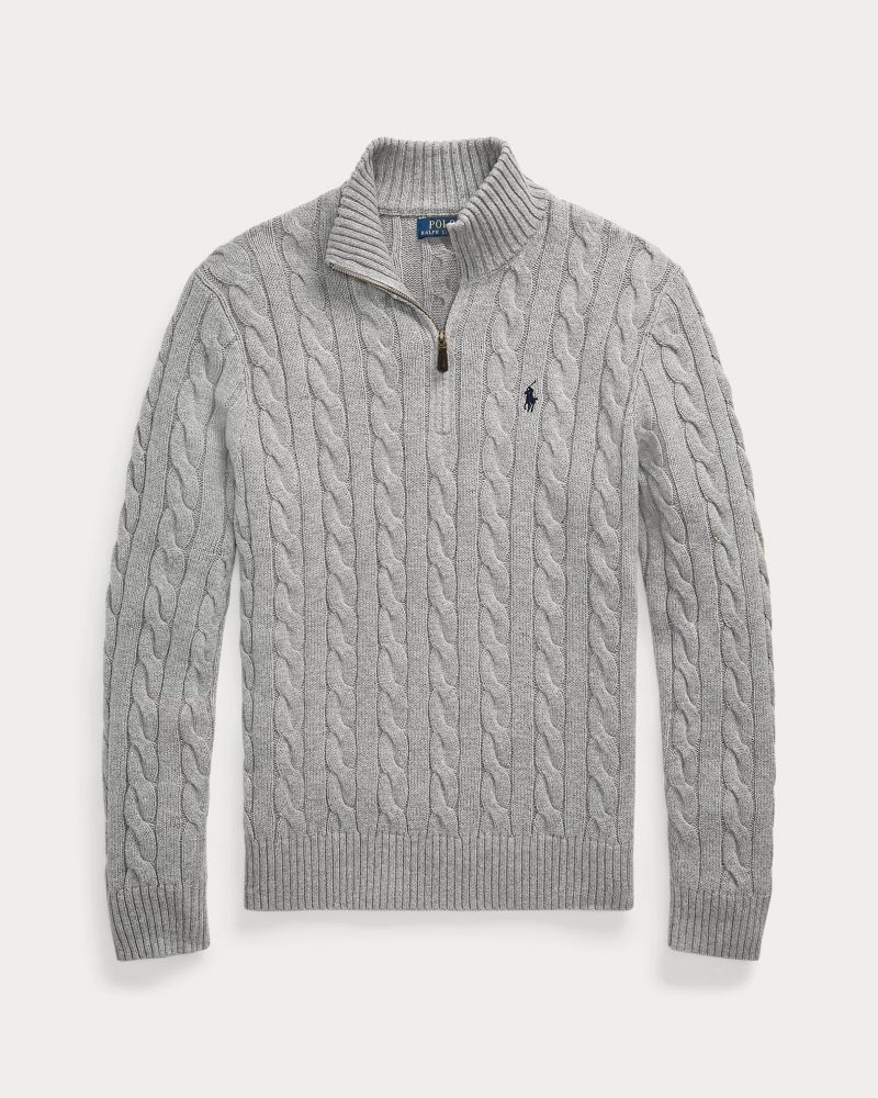 Pull zippé en coton torsadé – Image 3