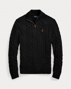 Pull zippé en coton torsadé